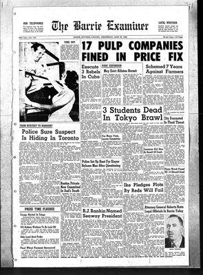 Barrie Examiner, 15 Jun 1960