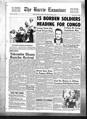 Barrie Examiner, 4 Aug 1960