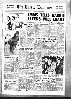 Barrie Examiner, 15 Aug 1960