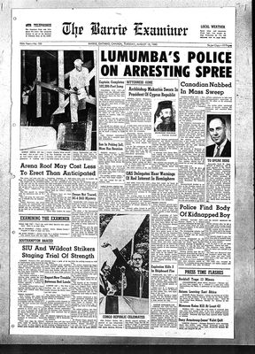 Barrie Examiner, 16 Aug 1960