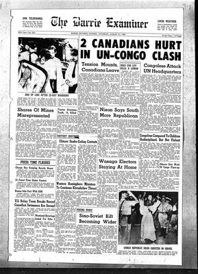 Barrie Examiner, 27 Aug 1960