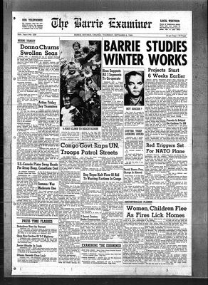 Barrie Examiner, 8 Sep 1960