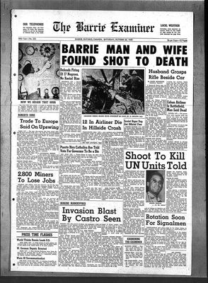 Barrie Examiner, 29 Oct 1960