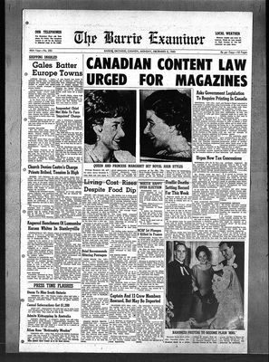 Barrie Examiner, 5 Dec 1960