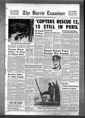 Barrie Examiner, 22 Dec 1960