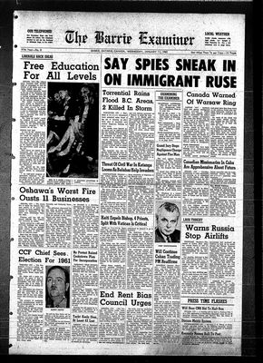 Barrie Examiner, 11 Jan 1961