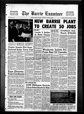 Barrie Examiner, 16 Jan 1961