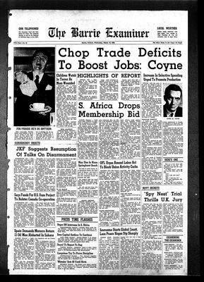 Barrie Examiner, 15 Mar 1961