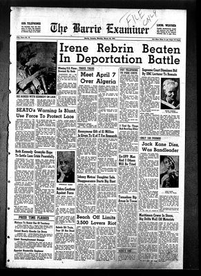 Barrie Examiner, 27 Mar 1961