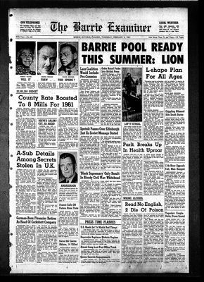 Barrie Examiner, 9 Feb 1961