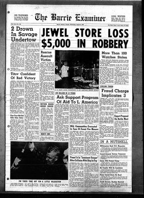 Barrie Examiner, 9 Aug 1961