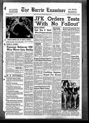 Barrie Examiner, 6 Sep 1961