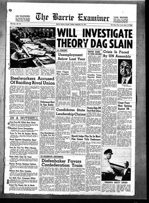 Barrie Examiner, 19 Sep 1961