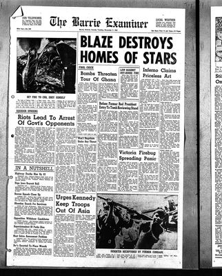 Barrie Examiner, 7 Nov 1961