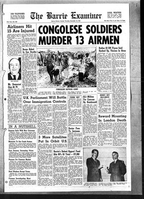 Barrie Examiner, 16 Nov 1961