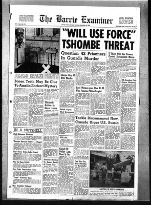 Barrie Examiner, 25 Nov 1961