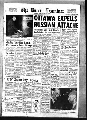 Barrie Examiner, 11 Dec 1961