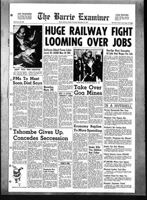 Barrie Examiner, 21 Dec 1961