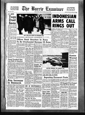 Barrie Examiner, 3 Jan 1962