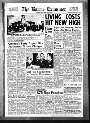 Barrie Examiner, 9 Jan 1962