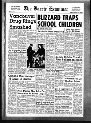 Barrie Examiner, 10 Jan 1962