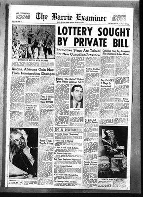 Barrie Examiner, 20 Jan 1962