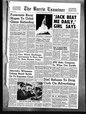 Barrie Examiner, 25 Jan 1962