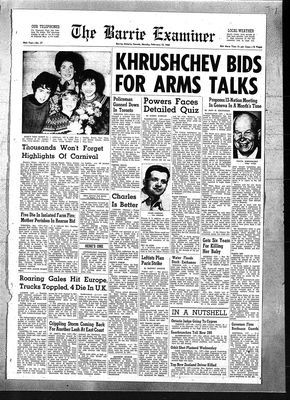 Barrie Examiner, 12 Feb 1962