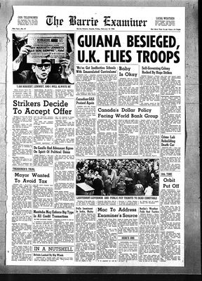 Barrie Examiner, 16 Feb 1962