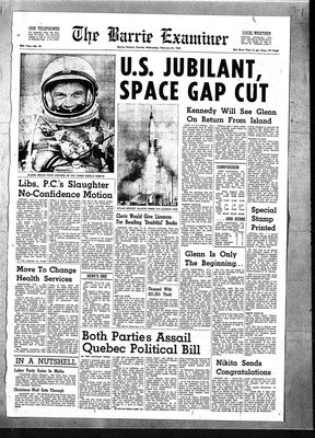 Barrie Examiner, 21 Feb 1962