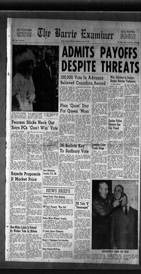 Barrie Examiner, 13 Jun 1962