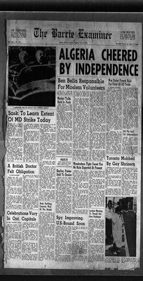 Barrie Examiner, 3 Jul 1962