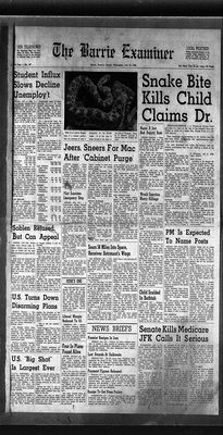 Barrie Examiner, 18 Jul 1962