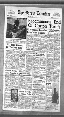 Barrie Examiner, 30 Aug 1962