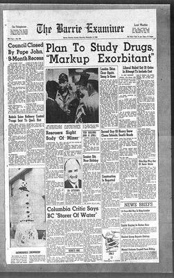 Barrie Examiner, 8 Dec 1962