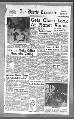 Barrie Examiner, 15 Dec 1962