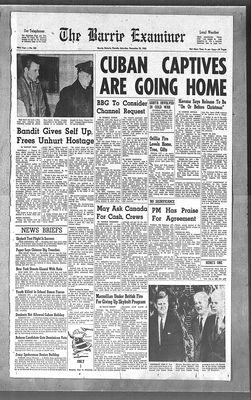 Barrie Examiner, 22 Dec 1962