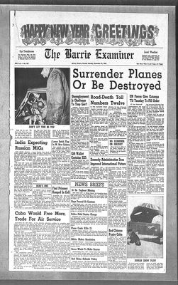 Barrie Examiner, 31 Dec 1962