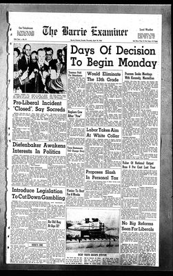 Barrie Examiner, 18 Apr 1963