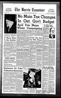 Barrie Examiner, 7 Feb 1963