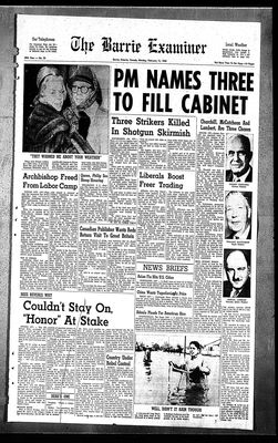 Barrie Examiner, 11 Feb 1963