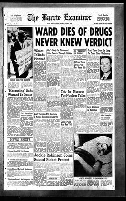 Barrie Examiner, 3 Aug 1963