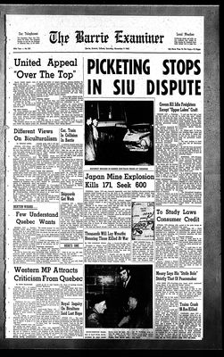 Barrie Examiner, 9 Nov 1963