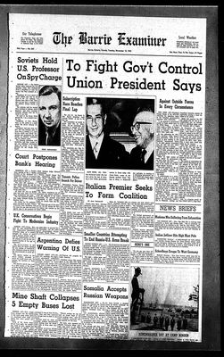 Barrie Examiner, 12 Nov 1963