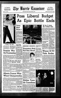 Barrie Examiner, 14 Nov 1963