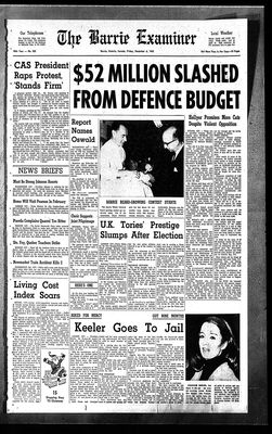 Barrie Examiner, 6 Dec 1963