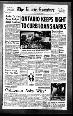 Barrie Examiner, 16 Dec 1963