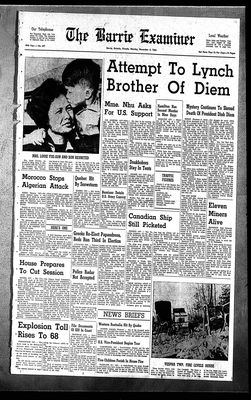 Barrie Examiner, 4 Nov 1963