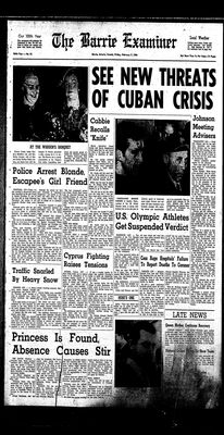 Barrie Examiner, 7 Feb 1964