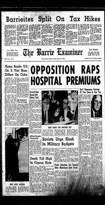 Barrie Examiner, 13 Feb 1964